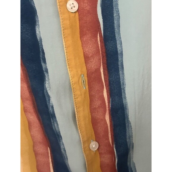 Original Use Men's Medium Colorful Striped Cotton Button Down Shirt-read notes - Picture 3 of 7